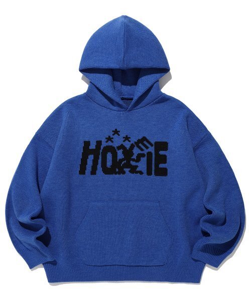 HOMIE HOOD KNIT_BLUE (IK2DFMK640A) худи вязаный с капюшоном, синий