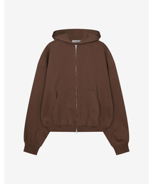 ADLIELOS（エドリエルロス）の「ボーダーフルジップスウェットジャケット [ブラウン]（ナイロンジャケット）」