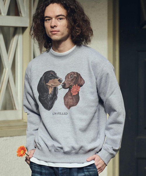 msw1841- REAL GERBERA DOG CN SWEAT スウェット（ダックス）(SDUF-2602DCH)