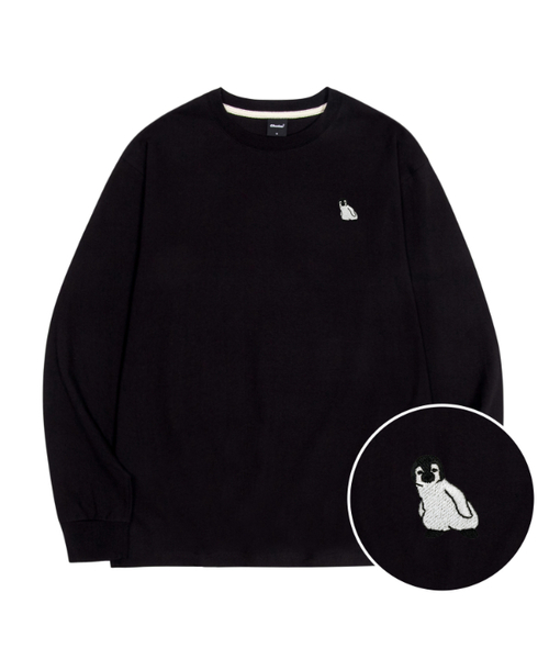 OKSTAR(オクスター)の「ペンギン刺繍クルーネックオーバーサイズ長袖Tシャツ(Tシャツ/カットソー・レディース・ブラック/ホワイト・MEDIUM/LARGE/X-LARGE/2XL)」の2枚目の写真