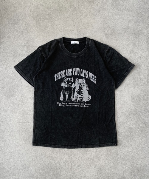 SHEPP（シープ）の「【26年春夏新作】ピグメントキャットシルエットハーフスリーブTシャツ 半袖（Tシャツ/カットソー・レディース・ブラック・L/M）」の8枚目の写真