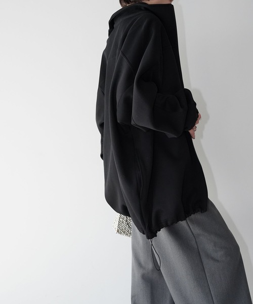 chuclla（チュクラ）の「ドローストリングヘム ジップブルゾン chw26s064（ブルゾン・レディース・ホワイト/ブラック・FREE）」の4枚目の写真