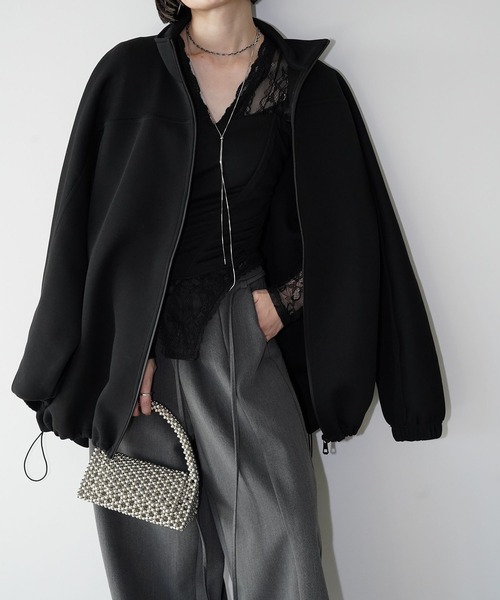 chuclla（チュクラ）の「ドローストリングヘム ジップブルゾン chw26s064（ブルゾン・レディース・ホワイト/ブラック・FREE）」の9枚目の写真