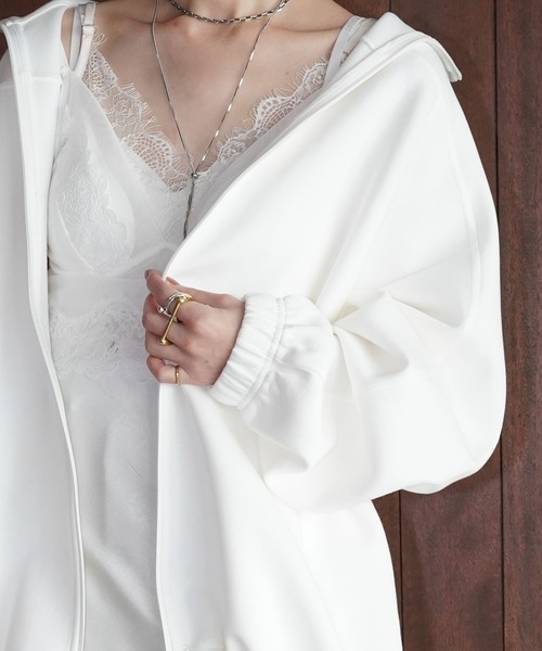 chuclla（チュクラ）の「ドローストリングヘム ジップブルゾン chw26s064（ブルゾン・レディース・ホワイト/ブラック・FREE）」の15枚目の写真