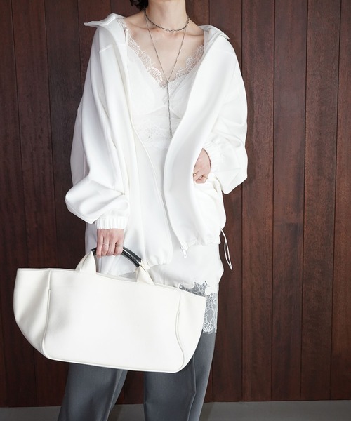 chuclla（チュクラ）の「ドローストリングヘム ジップブルゾン chw26s064（ブルゾン・レディース・ホワイト/ブラック・FREE）」の18枚目の写真