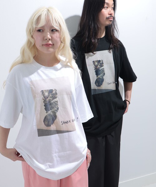 mmts(マミタス)の「【COLLABORATION】清水奈緒 / デコshake hands Tシャツ 旅行 レイヤード 洗濯可能 主役トップス ライブ(Tシャツ/カットソー・レディース・ブラック/ホワイト・S/M/L/XL)」の6枚目の写真