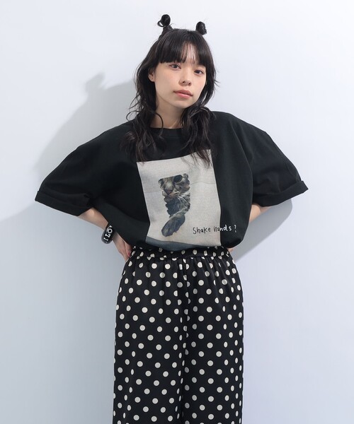 mmts(マミタス)の「【COLLABORATION】清水奈緒 / デコshake hands Tシャツ(Tシャツ/カットソー・レディース・ブラック/ホワイト・S/M/L/XL)」の10枚目の写真