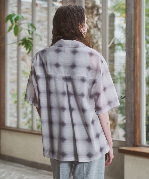 CASPER JOHN（キャスパージョン）の「See-through check shirts/シースルーチェックシャツ（シャツ/ブラウス・メンズ・ネイビー/ホワイト/ブラック・X-SMALL/LARGE/MEDIUM/SMALL）」の5枚目の写真