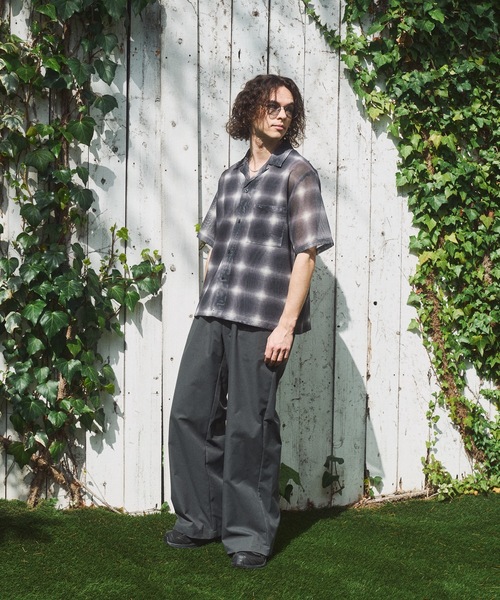 CASPER JOHN（キャスパージョン）の「See-through check shirts/シースルーチェックシャツ（シャツ/ブラウス・メンズ・ネイビー/ホワイト/ブラック・X-SMALL/LARGE/MEDIUM/SMALL）」の7枚目の写真