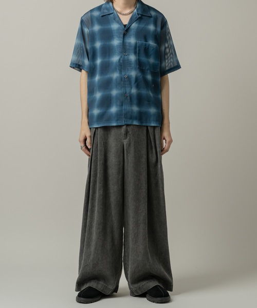 CASPER JOHN（キャスパージョン）の「See-through check shirts/シースルーチェックシャツ（シャツ/ブラウス・メンズ・ネイビー/ホワイト/ブラック・X-SMALL/LARGE/MEDIUM/SMALL）」の16枚目の写真