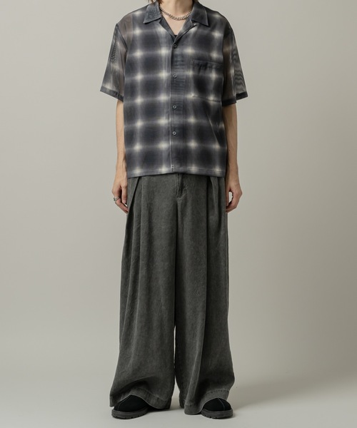 CASPER JOHN（キャスパージョン）の「See-through check shirts/シースルーチェックシャツ（シャツ/ブラウス・メンズ・ネイビー/ホワイト/ブラック・X-SMALL/LARGE/MEDIUM/SMALL）」の14枚目の写真