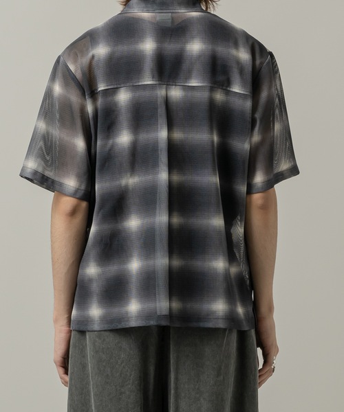 CASPER JOHN（キャスパージョン）の「See-through check shirts/シースルーチェックシャツ（シャツ/ブラウス・メンズ・ネイビー/ホワイト/ブラック・X-SMALL/LARGE/MEDIUM/SMALL）」の12枚目の写真