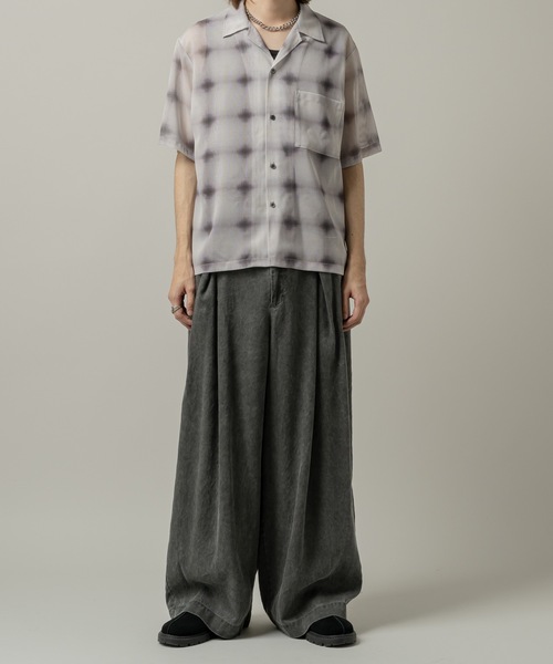 CASPER JOHN（キャスパージョン）の「See-through check shirts/シースルーチェックシャツ（シャツ/ブラウス・メンズ・ネイビー/ホワイト/ブラック・X-SMALL/LARGE/MEDIUM/SMALL）」の18枚目の写真