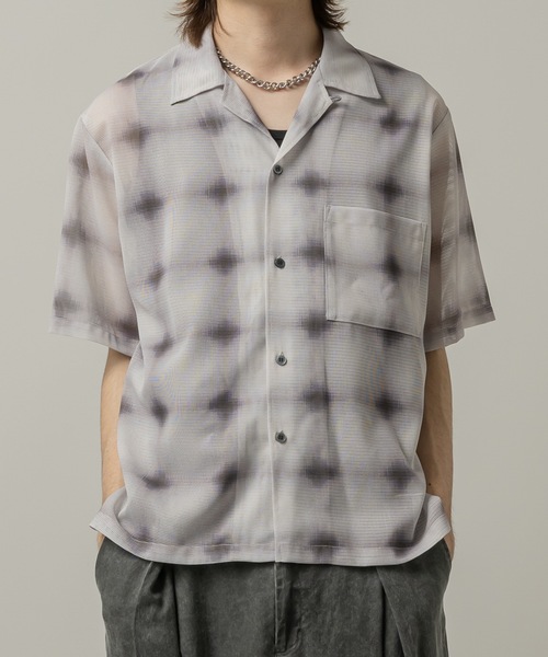 CASPER JOHN（キャスパージョン）の「See-through check shirts/シースルーチェックシャツ（シャツ/ブラウス・メンズ・ネイビー/ホワイト/ブラック・X-SMALL/LARGE/MEDIUM/SMALL）」の17枚目の写真