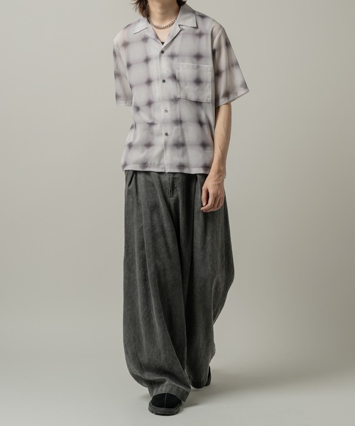 CASPER JOHN（キャスパージョン）の「See-through check shirts/シースルーチェックシャツ（シャツ/ブラウス・メンズ・ネイビー/ホワイト/ブラック・X-SMALL/LARGE/MEDIUM/SMALL）」の19枚目の写真