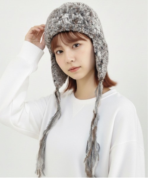 hypnoticclothing magnate モヘア ニット ビーニー MEDM ビーニー ニットキャップ 刺繍 帽子 大人気 ロゴ 男女兼用 (MR