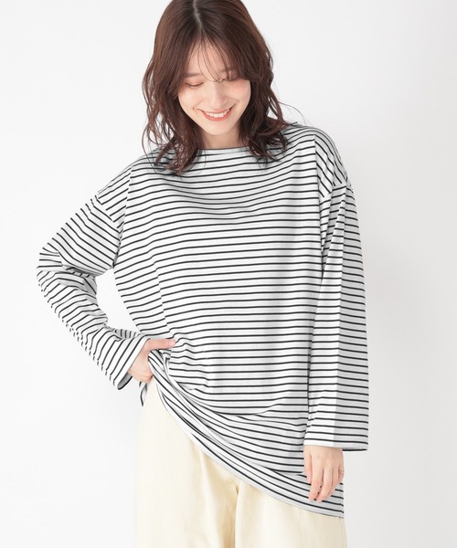studio CLIP（スタディオクリップ）の「柔らかボーダーチュニックプルオーバー（Tシャツ/カットソー・レディース・その他1/その他2/その他3・FREE）」の5枚目の写真