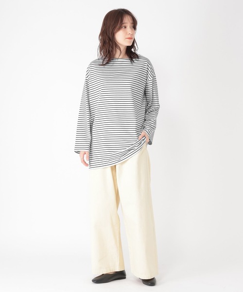 studio CLIP（スタディオクリップ）の「柔らかボーダーチュニックプルオーバー（Tシャツ/カットソー・レディース・その他1/その他2/その他3・FREE）」の6枚目の写真