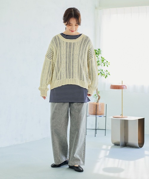 studio CLIP（スタディオクリップ）の「柔らかボーダーチュニックプルオーバー（Tシャツ/カットソー・レディース・その他1/その他2/その他3・FREE）」の13枚目の写真