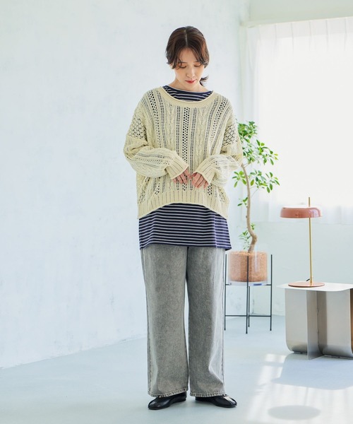 studio CLIP（スタディオクリップ）の「柔らかボーダーチュニックプルオーバー（Tシャツ/カットソー・レディース・その他1/その他2/その他3・FREE）」の15枚目の写真