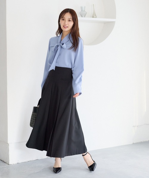 Andemiu(アンデミュウ)の「ポケツキボウタイブラウス646224(シャツ/ブラウス・レディース・オフホワイト/ライトグレー/ブルー/ネイビー・FREE)」の17枚目の写真