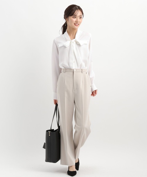 Andemiu(アンデミュウ)の「ポケツキボウタイブラウス646224(シャツ/ブラウス・レディース・オフホワイト/ライトグレー/ブルー/ネイビー・FREE)」の20枚目の写真