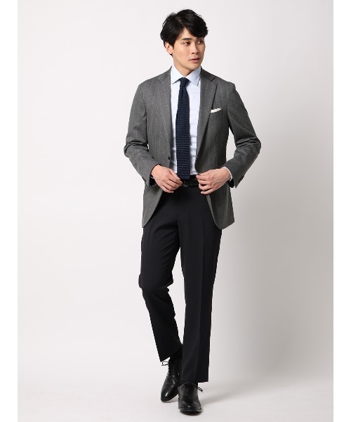 SUIT SQUARE（スーツスクエア）の「SMACTIVE ジャケット ウォッシャブル ストレッチ TRジャージー ストライプ（テーラードジャケット・メンズ・グレー/ネイビー・SS/S/M/L/LL/3L）」の5枚目の写真