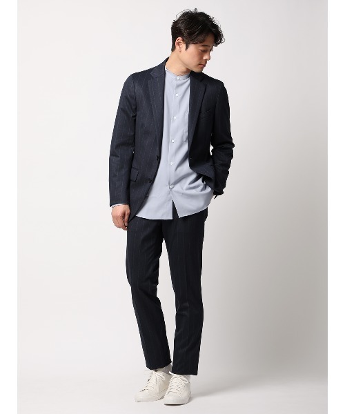 SUIT SQUARE（スーツスクエア）の「SMACTIVE ジャケット ウォッシャブル ストレッチ TRジャージー ストライプ（テーラードジャケット・メンズ・グレー/ネイビー・SS/S/M/L/LL/3L）」の6枚目の写真