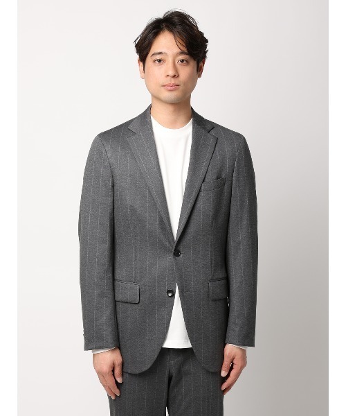 SUIT SQUARE（スーツスクエア）の「SMACTIVE ジャケット ウォッシャブル ストレッチ TRジャージー ストライプ（テーラードジャケット・メンズ・グレー/ネイビー・SS/S/M/L/LL/3L）」の9枚目の写真