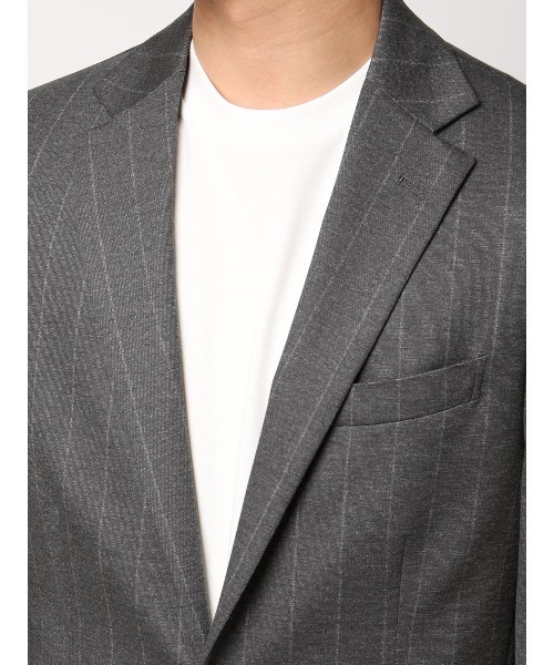 SUIT SQUARE（スーツスクエア）の「SMACTIVE ジャケット ウォッシャブル ストレッチ TRジャージー ストライプ（テーラードジャケット・メンズ・グレー/ネイビー・SS/S/M/L/LL/3L）」の13枚目の写真