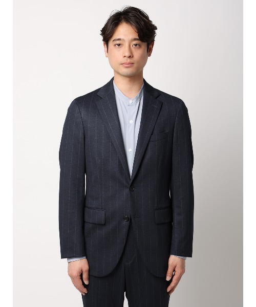 SUIT SQUARE（スーツスクエア）の「SMACTIVE ジャケット ウォッシャブル ストレッチ TRジャージー ストライプ（テーラードジャケット・メンズ・グレー/ネイビー・SS/S/M/L/LL/3L）」の17枚目の写真