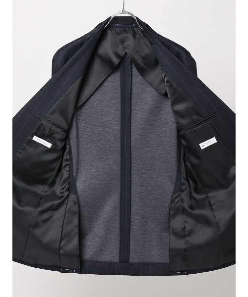 SUIT SQUARE（スーツスクエア）の「SMACTIVE ジャケット ウォッシャブル ストレッチ TRジャージー ストライプ（テーラードジャケット・メンズ・グレー/ネイビー・SS/S/M/L/LL/3L）」の20枚目の写真
