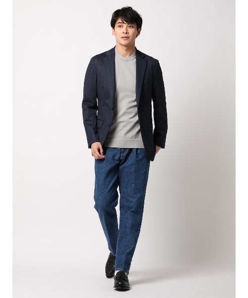 SUIT SQUARE（スーツスクエア）の「SMACTIVE ジャケット ウォッシャブル ストレッチ TRジャージー ストライプ（テーラードジャケット・メンズ・グレー/ネイビー・SS/S/M/L/LL/3L）」の8枚目の写真