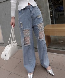 CORNERS | ダメージレースデニムパンツ(デニムパンツ)