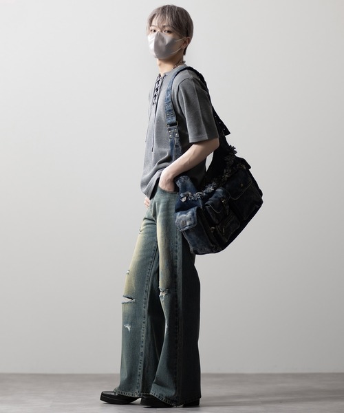 CLEL(クレイル)の「【CLEL】Functional Thermal Lace-Up Short Sleeve T-Shirt / ファンクショナリー サーマルレースアップ半袖Tシャツ(抗菌防臭/吸水速乾)(Tシャツ/カットソー・メンズ・ネイビー/ブラック/杢グレー/ワイン/グレイッシュベージュ/グレー系1/ダークブラウン/グレー系2・S/XS/L/M)」の19枚目の写真