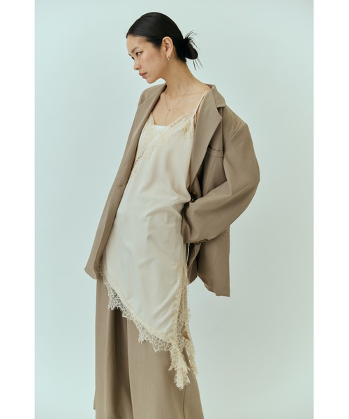 DRWCYS（ドロシーズ）の「アシメレースサテンロングキャミ（キャミソール・レディース・モカ/ブラック/アイボリー・FREE）」の11枚目の写真