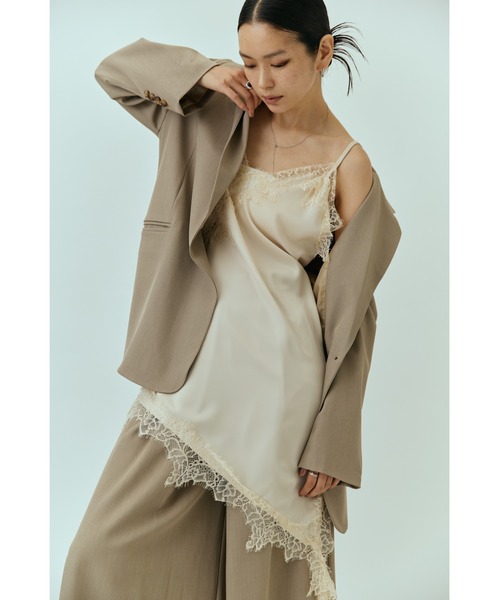 DRWCYS（ドロシーズ）の「アシメレースサテンロングキャミ（キャミソール・レディース・モカ/ブラック/アイボリー・FREE）」の12枚目の写真