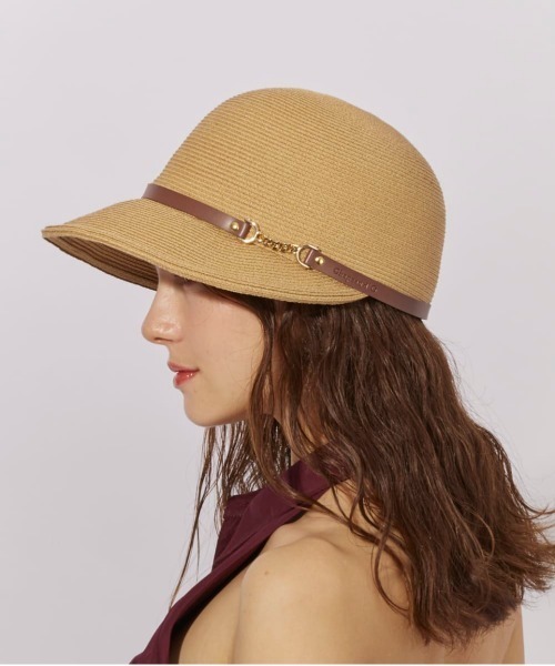 Chapeau d' O(シャポードオー)の「Chapeau d' O Si_Braid Bit Wide Cap / シャポードオー(キャップ・レディース・ベージュ/ブラック/ブルー・M/57.5cm)」の8枚目の写真