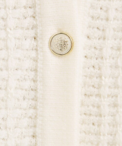 ITS'DEMO（イッツデモ）の「【入卒/手洗い可】ラメツイードニットジャケット（ノーカラージャケット・レディース・オフホワイト/ネイビー/ブラック系3・00）」の15枚目の写真