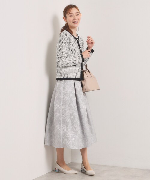 ITS'DEMO（イッツデモ）の「【入卒/手洗い可】ラメツイードニットジャケット（ノーカラージャケット・レディース・オフホワイト/ネイビー/ブラック系3・00）」の21枚目の写真