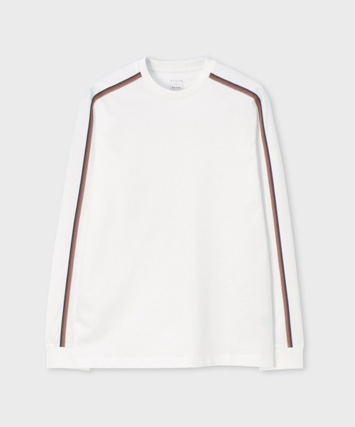 Paul Smith(ポールスミス)の「シグネチャーストライプテープ 長袖Tシャツ / 163503 049X(Tシャツ/カットソー・メンズ・ダークグレー/ホワイト・SMALL/X-LARGE/LARGE/MEDIUM)」の1枚目の写真