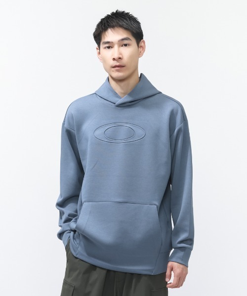 OAKLEY(オークリー)の「オークリー OAKLEY ENHANCE QD FLEECE L/S HOODY 5.0(パーカー・メンズ・ブルーグレー/スモークピンク/グレー・LL/3L/M/L)」の1枚目の写真