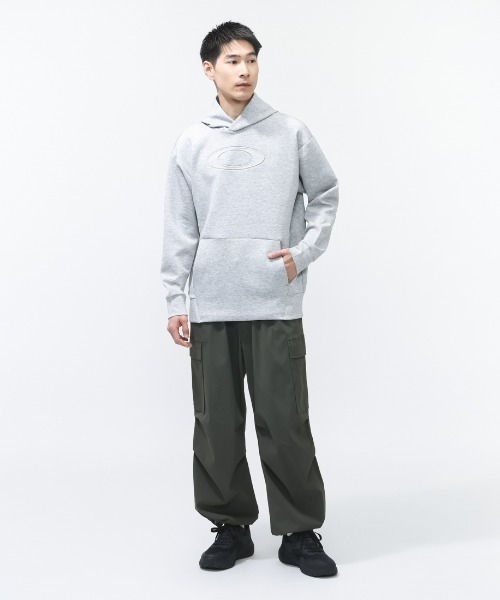 OAKLEY(オークリー)の「オークリー OAKLEY ENHANCE QD FLEECE L/S HOODY 5.0(パーカー・メンズ・ブルーグレー/スモークピンク/グレー・LL/3L/M/L)」の12枚目の写真