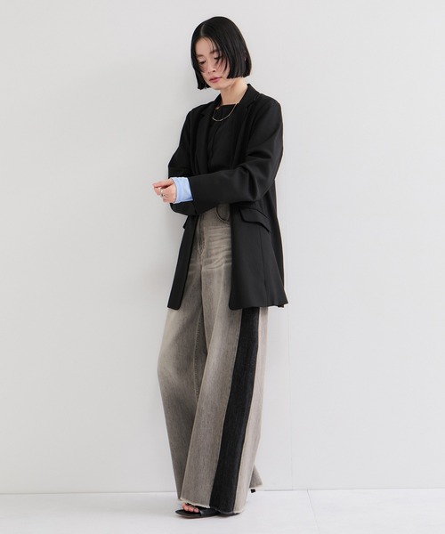 le cercle ADAM ET ROPE'(ルセルクルアダムエロペ)の「配色シアートップス(Tシャツ/カットソー・レディース・グリーン系その他2/ブラック系その他・FREE)」の4枚目の写真