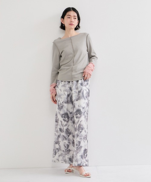 le cercle ADAM ET ROPE'(ルセルクルアダムエロペ)の「配色シアートップス(Tシャツ/カットソー・レディース・グリーン系その他2/ブラック系その他・FREE)」の6枚目の写真
