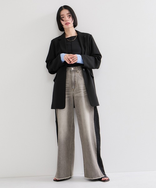 le cercle ADAM ET ROPE'(ルセルクルアダムエロペ)の「配色シアートップス(Tシャツ/カットソー・レディース・グリーン系その他2/ブラック系その他・FREE)」の19枚目の写真