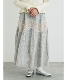 Samansa Mos2 | 柄アソートティアードレーススカート(スカート)