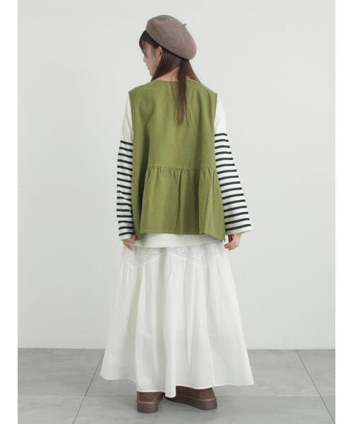 Samansa Mos2(サマンサ モスモス)の「柄アソートティアードレーススカート(スカート・レディース・ミント/オフホワイト/ブラック・F)」の8枚目の写真