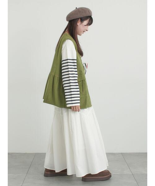 Samansa Mos2(サマンサ モスモス)の「柄アソートティアードレーススカート(スカート・レディース・ミント/オフホワイト/ブラック・F)」の9枚目の写真