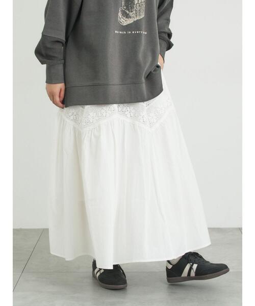 Samansa Mos2(サマンサ モスモス)の「柄アソートティアードレーススカート(スカート・レディース・ミント/オフホワイト/ブラック・F)」の10枚目の写真